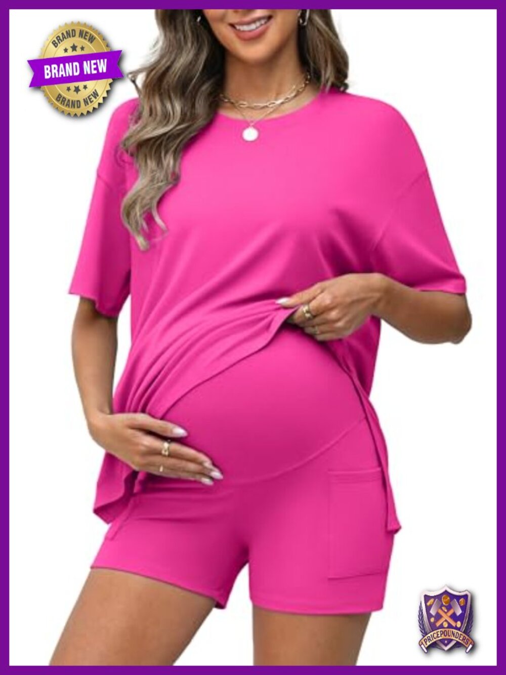 2 Piece Shorts Set Loungewear High Waisted Top Pockets Casual